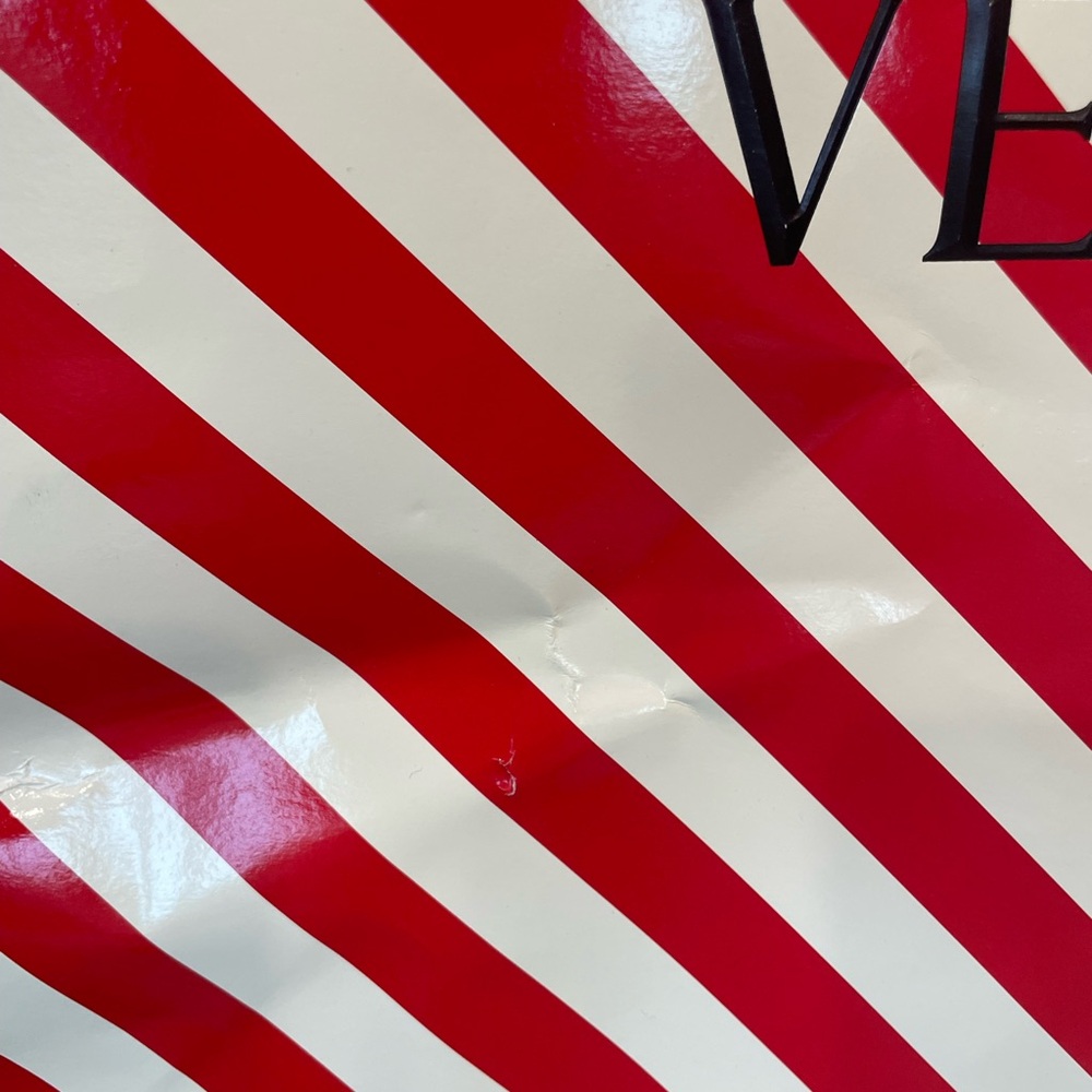 Bottega Veneta Giant Striped waxed paper shopping bag, has corner wear, 27”x22” - Picture 4 of 12